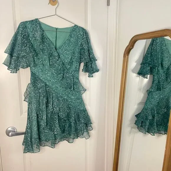 Keepsake the label Green floral mini dress - Picture 3 of 6